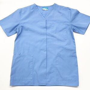 Crest blue scrub top / medical uniform